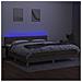 Letto a Molle Materasso e LED tortora 200x200cm in Tessuto - Foto miniatura 5