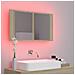 Lusso Casadino -  Armadietto A Specchio Con Luci Led Rovere Sonoma In Acrilico - Foto miniatura 3