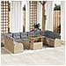 Set da Pranzo Giardino 11 Pezzi con Cuscini Beige Polyrattan Acacia - Foto miniatura 2