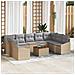 Set Divano da Giardino 10 Pezzi con Cuscini Beige Polyrattan Acacia - Foto miniatura 2