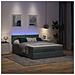 Pouf Letto con Materasso e LED Grigio Scuro 140x190 cm - Foto miniatura 3