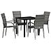 Set da Pranzo per Giardino 5 pcs Grigio Poly Rattan - Foto miniatura 1