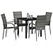 Set da Pranzo per Giardino 5 pcs Grigio Poly Rattan - Foto miniatura 3