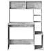 Scrivania Mensole Grigio Cemento 100x45x140cm Legno Multistrato - Foto miniatura 4