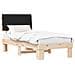 Letto con Testiera Rivestita Nero 75 x 190 cm Pino massello - Foto miniatura 1