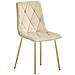 Sedia TYRA - Elegante velluto beige chiaro per soggiorno x 3 - Foto miniatura 2
