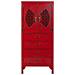 Mobiletto In Legno Con 4 Cassetti E 2 Ante Rosso 60x40x140h Cm - Foto miniatura 2