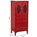 Mobiletto In Legno Con 4 Cassetti E 2 Ante Rosso 60x40x140h Cm - Foto miniatura 3