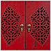 Mobiletto In Legno Con 4 Cassetti E 2 Ante Rosso 60x40x140h Cm - Foto miniatura 7