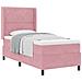 Letto a molle con materasso Rosa 100 x 200 cm Velluto - Foto miniatura 1