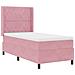 Letto a molle con materasso Rosa 100 x 200 cm Velluto - Foto miniatura 4