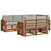 Set divani con cuscino 7 pcs Grigio Naturale e Chiaro - Foto miniatura 1