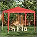 Tenda Party 250 x 250 x 240 cm Rosso PE e Acciaio - Foto miniatura 2