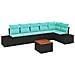 Set Divano da Giardino 7 pz Nero polyrattan - Foto miniatura 1