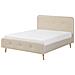 Letto Matrimoniale Moderno In Tessuto Beige 140x200cm Rennes - Foto miniatura 1