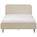 Letto Matrimoniale Moderno In Tessuto Beige 140x200cm Rennes - Foto miniatura 2