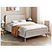 Letto Matrimoniale Moderno In Tessuto Beige 140x200cm Rennes - Foto miniatura 27
