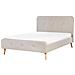 Letto Matrimoniale Moderno In Tessuto Beige 140x200cm Rennes - Foto miniatura 28