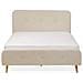Letto Matrimoniale Moderno In Tessuto Beige 140x200cm Rennes - Foto miniatura 13