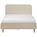 Letto Matrimoniale Moderno In Tessuto Beige 140x200cm Rennes - Foto miniatura 14