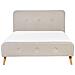 Letto Matrimoniale Moderno In Tessuto Beige 140x200cm Rennes - Foto miniatura 29
