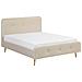 Letto Matrimoniale Moderno In Tessuto Beige 140x200cm Rennes - Foto miniatura 12