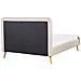 Letto Matrimoniale Moderno In Tessuto Beige 140x200cm Rennes - Foto miniatura 30