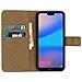 Custodia Huawei P20 Lite In Pelle Portafoglio Sportellino Cover Silicone Nera - Foto miniatura 5