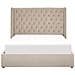 Letto Imbottito In Velluto Beige Con Contenitore 160 X 200 Cm Lubbon - Foto miniatura 9