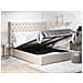 Letto Imbottito In Velluto Beige Con Contenitore 160 X 200 Cm Lubbon - Foto miniatura 4