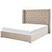 Letto Imbottito In Velluto Beige Con Contenitore 160 X 200 Cm Lubbon - Foto miniatura 10