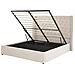 Letto Imbottito In Velluto Beige Con Contenitore 160 X 200 Cm Lubbon - Foto miniatura 1