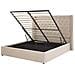 Letto Imbottito In Velluto Beige Con Contenitore 160 X 200 Cm Lubbon - Foto miniatura 8