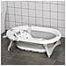 Vaschetta Bagnetto Pieghevole Per Bambini 0-3 Anni Con Indicatore Di Temperatura E Cuscino, 81.5x50.5x23.5cm, Bianco - Foto miniatura 4