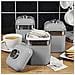 Swka1020grn Retro Set Di 3 Barattoli In Metallo Da 1 Litro, Té Café, Spezie, Design Vintage Grigio - Foto miniatura 5