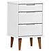 Comodino Bianco 40x35x65 Cm In Legno Massello Di Pino - Foto miniatura 2