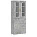 Credenza Grigio Cemento 69,5x34x180 Cm In Legno Multistrato - Foto miniatura 2