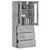 Credenza Grigio Cemento 69,5x34x180 Cm In Legno Multistrato - Foto miniatura 3