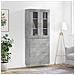 Credenza Grigio Cemento 69,5x34x180 Cm In Legno Multistrato - Foto miniatura 1