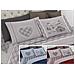 Completo Lenzuola Flanella Pensieri Delicati 100% Cotone Disegno Chalet Matrimoniale Blu - Foto miniatura 2