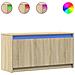 Mobile Porta Tv Con Led Rovere Sonoma 100x34x50cm In Truciolato - Foto miniatura 2