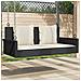 Panca A Dondolo Con Cuscini Nera 119x56x48 Cm In Polyrattan - Foto miniatura 8