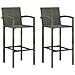 Sgabelli Da Bar 2 Pz Grigi In Polyrattan - Foto miniatura 2