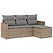 Lusso Casadino -  Set Divano Da Giardino 4 Pz Con Cuscini Beige Misto Polyrattan - Foto miniatura 1