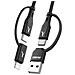 Cavo 4-in-1 Usb-c E Usb A Usb-c E Lightning Ricarica 20w 1m, Nero - Foto miniatura 1