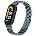 Cinturino In Acciaio Inossidabile Solido Compatibile Con Xiaomi 9, Bracciale A Tre Perle, Colore Grigio Scuro, Design Elegante E Resistente Grey - Foto miniatura 4