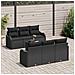 Set di divani da giardino a 7 pezzi con cuscini neri in polyrattan - Foto miniatura 3