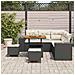 Set di Divano da Giardino  8 Pezzi con Cuscini Rattan Nero Acacia, Set di Pranzo da Giardino  3 Pezzi con Cuscini Rattan Nero Acacia - Foto miniatura 3