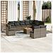 Set Divani da Giardino 11 pz con Cuscini in Polyrattan Grigio - Foto miniatura 2