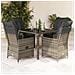 Set da Pranzo da Giardino 5 pz con Cuscini in Polyrattan Grigio - Foto miniatura 2